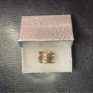 Tri Tone Metals Spinner Meditation Ring Size 8 Gold Silver Copper Jewelry